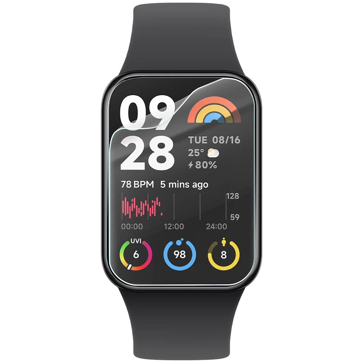 Bison Watch Film HydroFlex hydrogel film for Xiaomi Mi Band 8 Pro on the watch