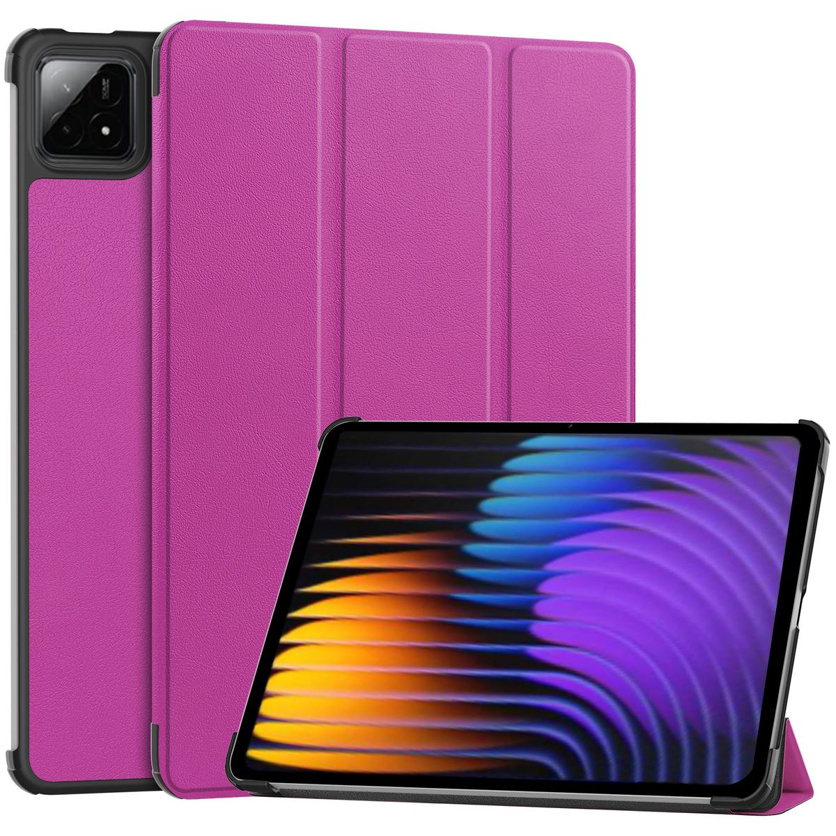 Husa cu clapetă Bizon Case Tab Croc pentru Xiaomi Pad 7 / 7 Pro, mov