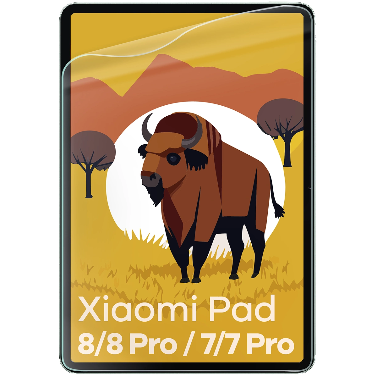 Nałożona foli Bizon Film Tab Papirus na ekran tabletu