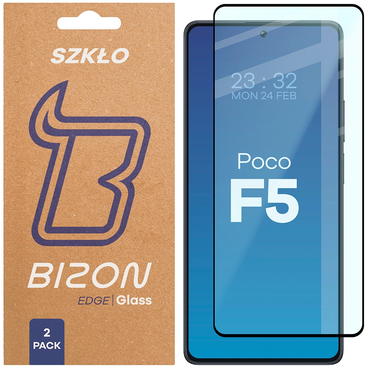 Szkło hartowane na cały ekran Bizon Glass Edge Duo dla Xiaomi POCO F5