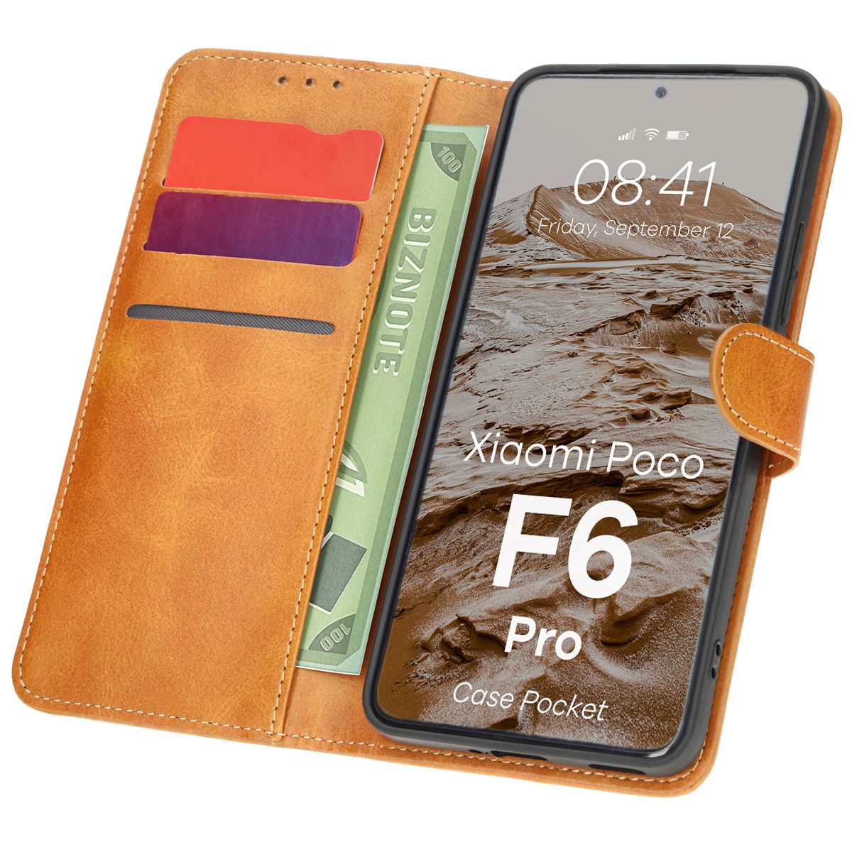 Bizon Case Pocket Flip Case for Xiaomi Poco F6 Pro