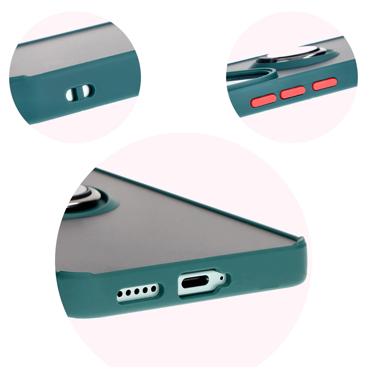 Precise cutouts, integrated covers, and strap cutout in Bizon Case Hybrid Ring