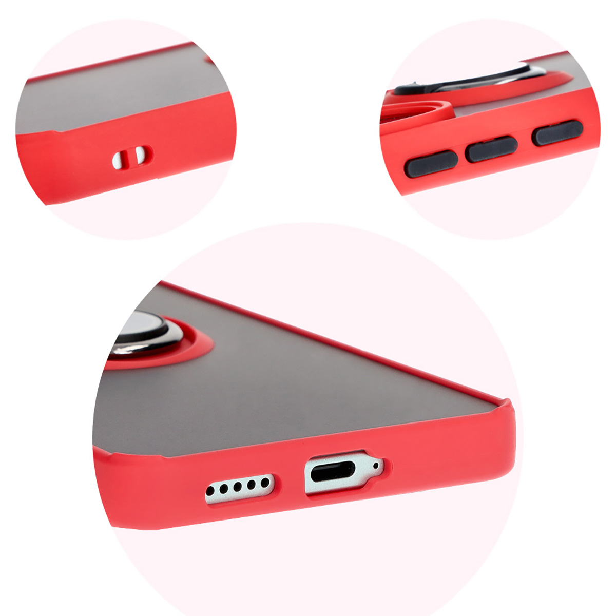 Precise cutouts, integrated covers, and lanyard cutout in Bizon Case Hybrid Ring