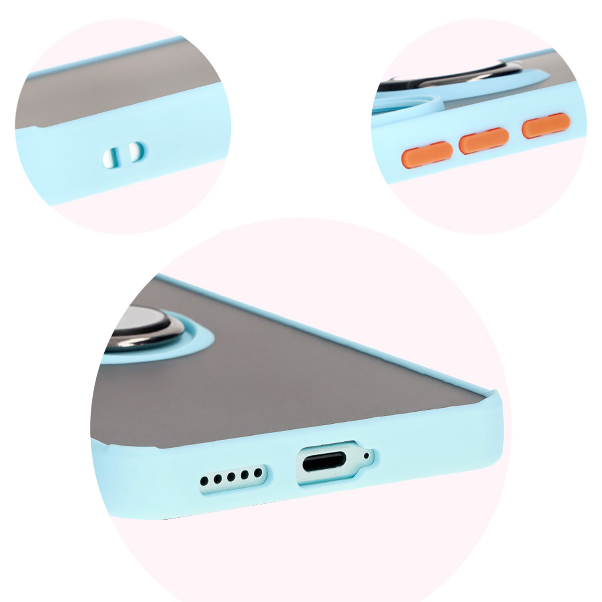 Precise cutouts, integrated covers, and lanyard cutout in Bizon Case Hybrid Ring