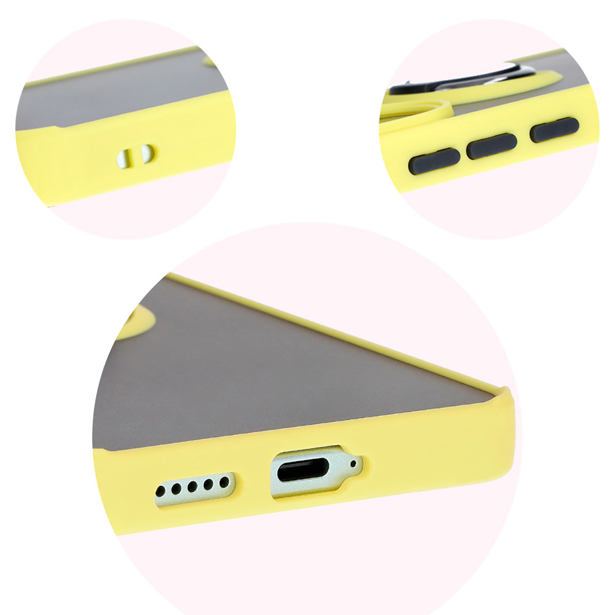 Precise cutouts, integrated covers, and lanyard cutout in Bizon Case Hybrid Ring