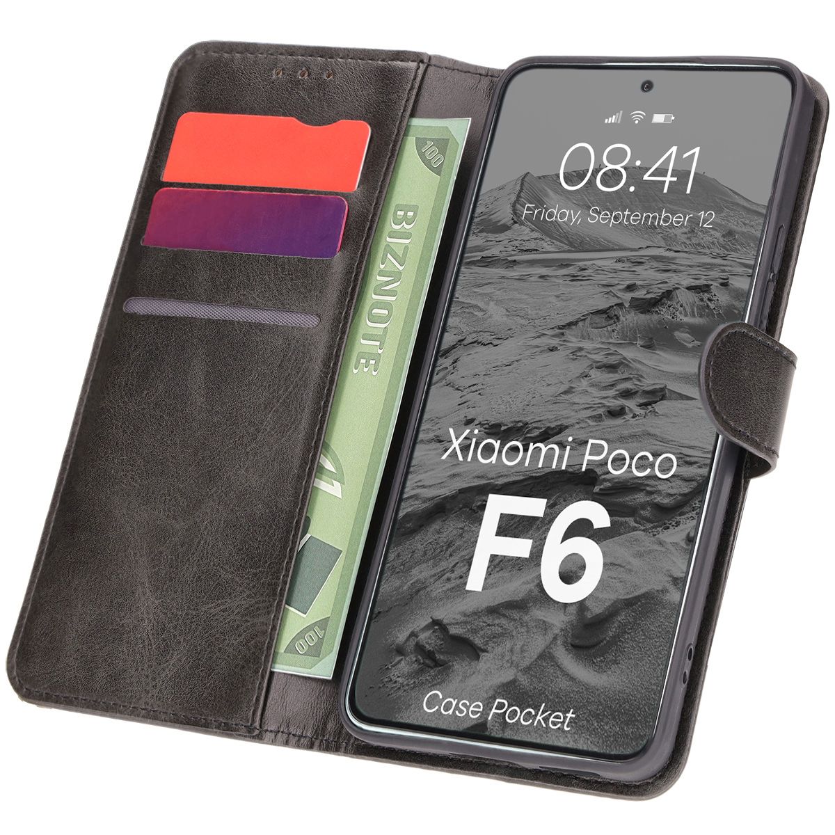Etui mit Klappe Bizon Case Pocket für Xiaomi Poco F6