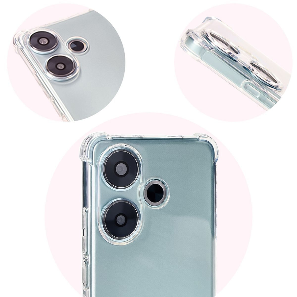 Verstärkte Ecken, erhöhte Kanten des Bildschirms und punktierte Struktur in der Hülle Bizon Case Salpa