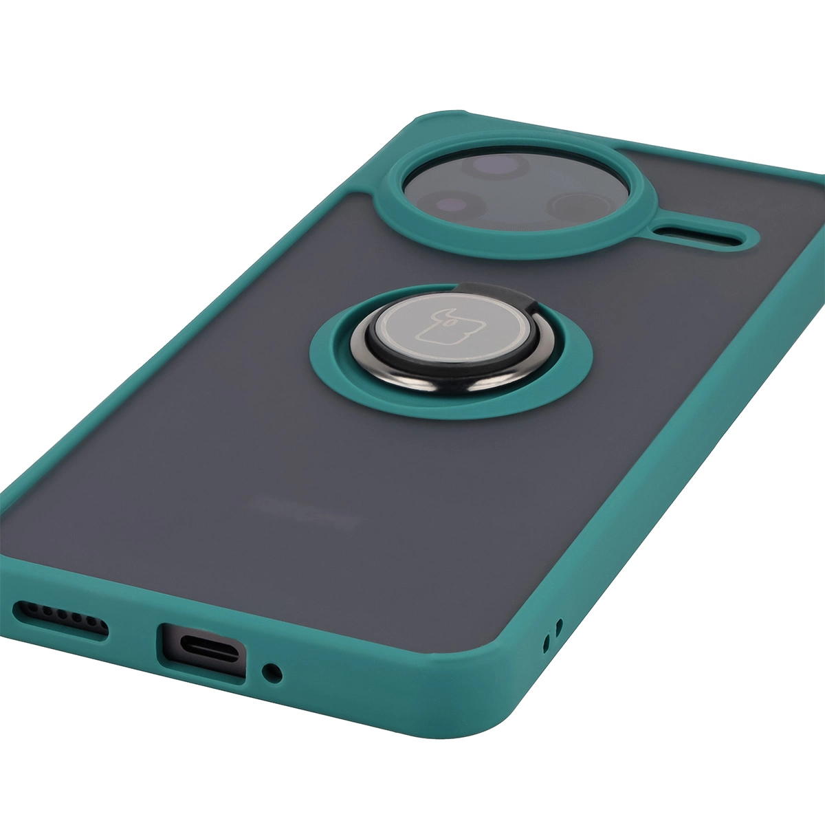 Precyzyjne wycięcia, zintegrowane osłony oraz wycięcie na smyczkę w etui Bizon Case Hybrid Ring do Xiaomi POCO F7 Pro