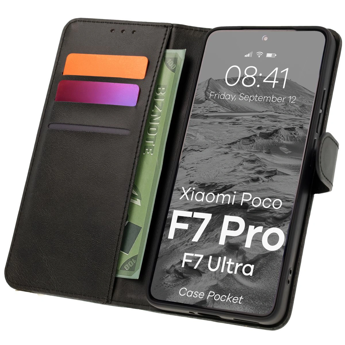 Flap case with card slots Bison Case Pocket for Xiaomi POCO F7 Pro / Xiaomi POCO F7 Ultra