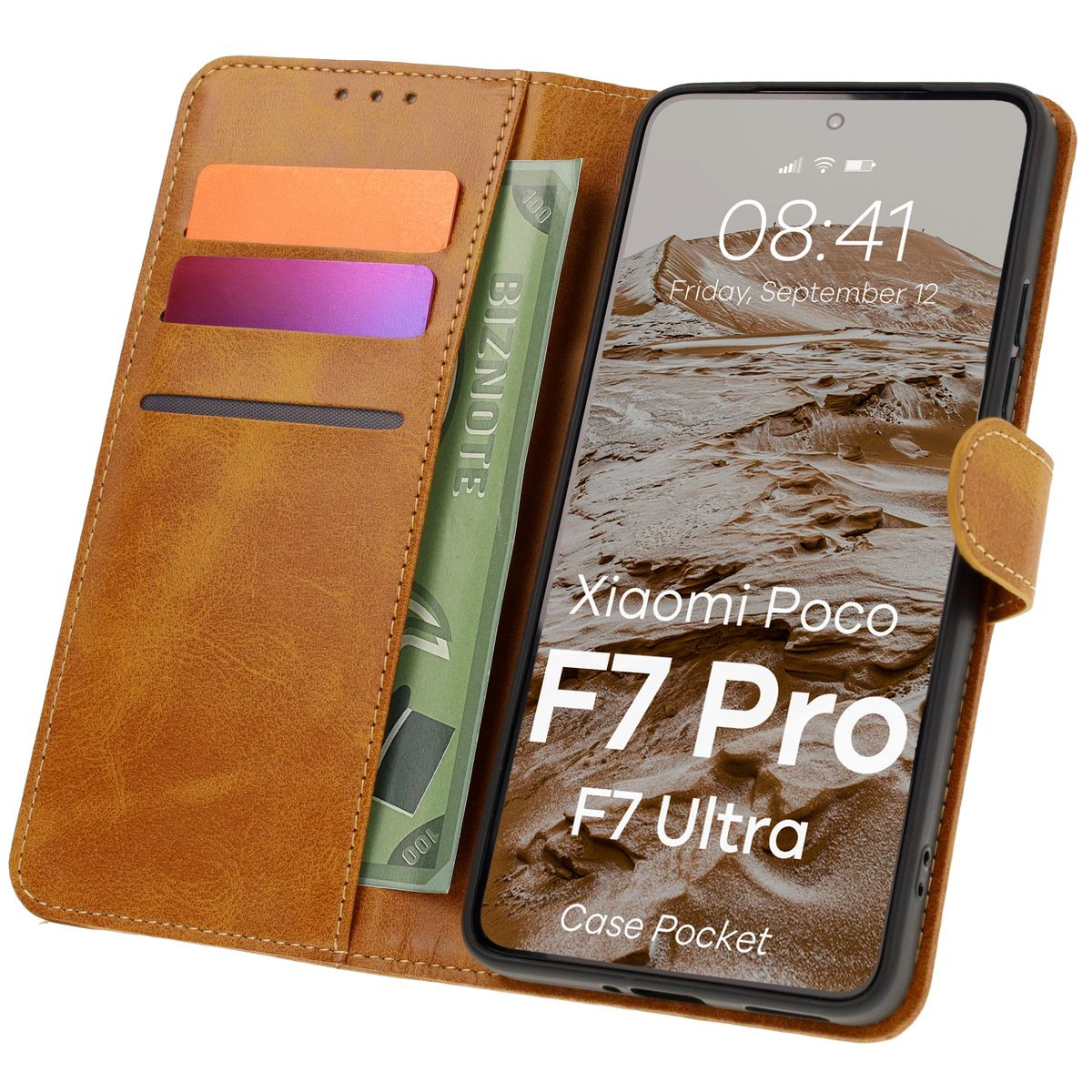 Flap case with card slots Bison Case Pocket for Xiaomi POCO F7 Pro / Xiaomi POCO F7 Ultra