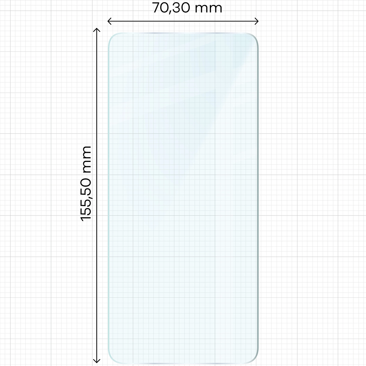 Wymiary szkła Bizon Glass Clear 2 do Xiaomi Poco F7 Pro