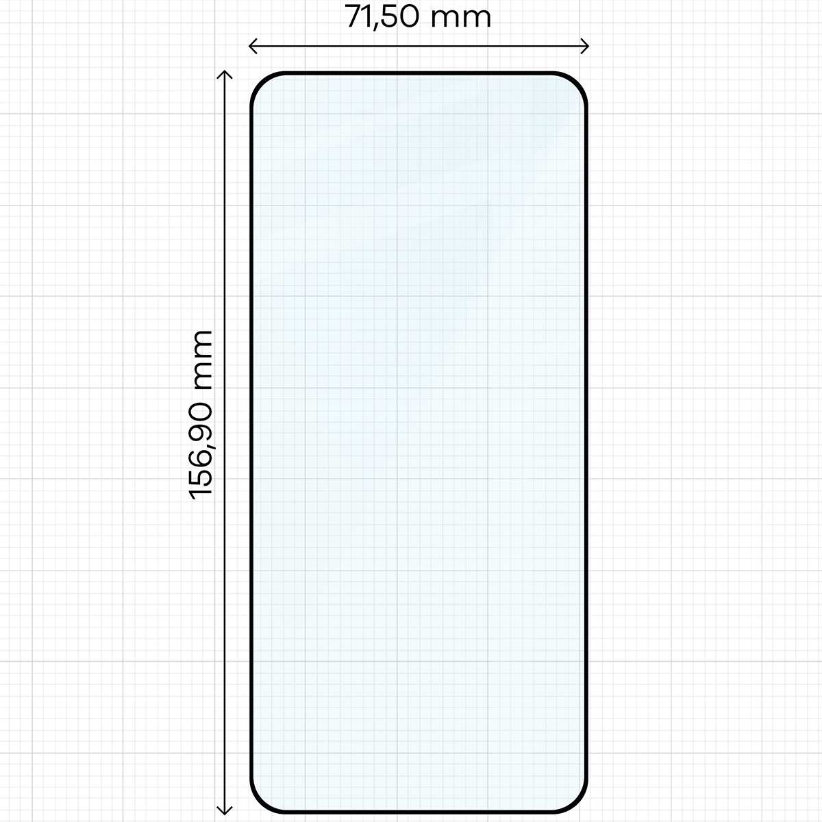 Wymiary szkła Bizon Glass Edge 2 do Xiaomi Poco F7 Pro