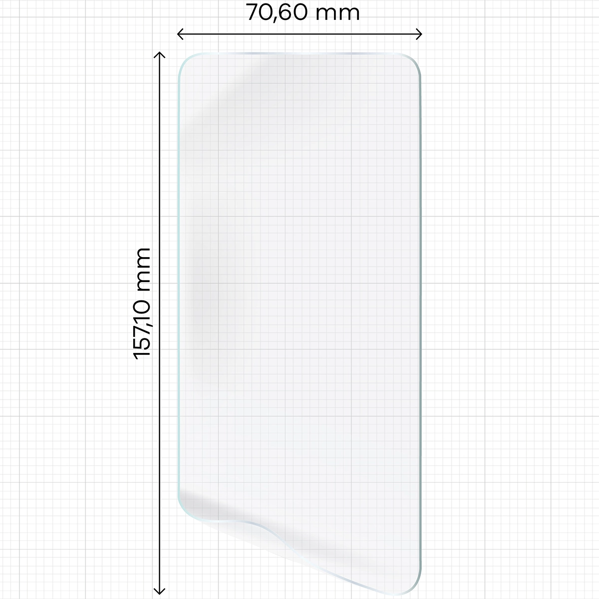 Méretek a Bizon Glass Hydrogel Front hidrogél fóliához