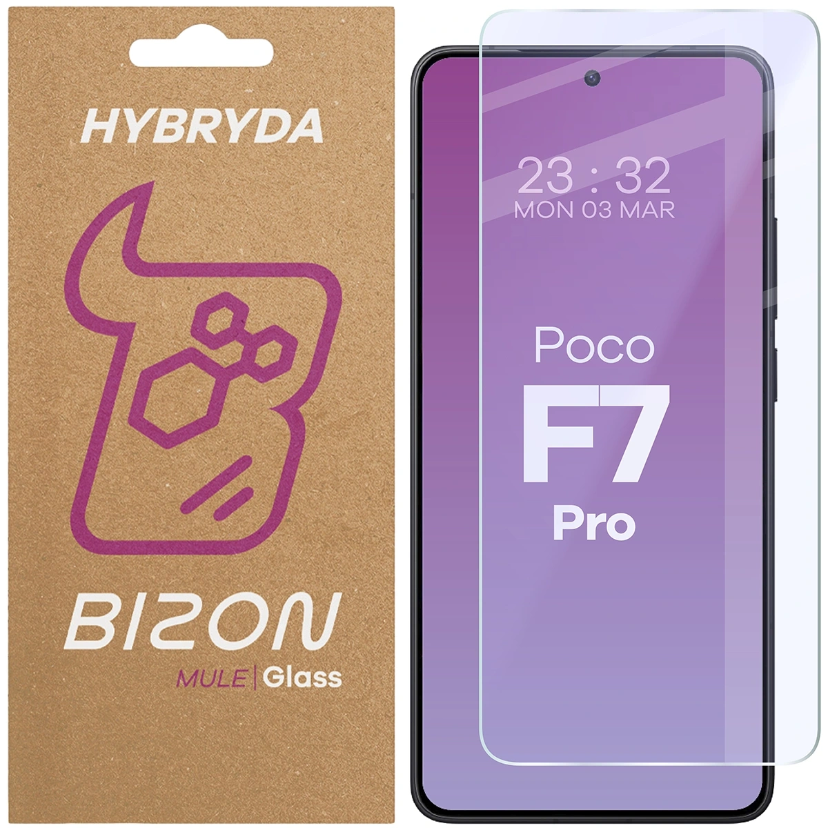 Szkło hybrydowe na ekran Bizon Glass Mule do POCO F7 Pro