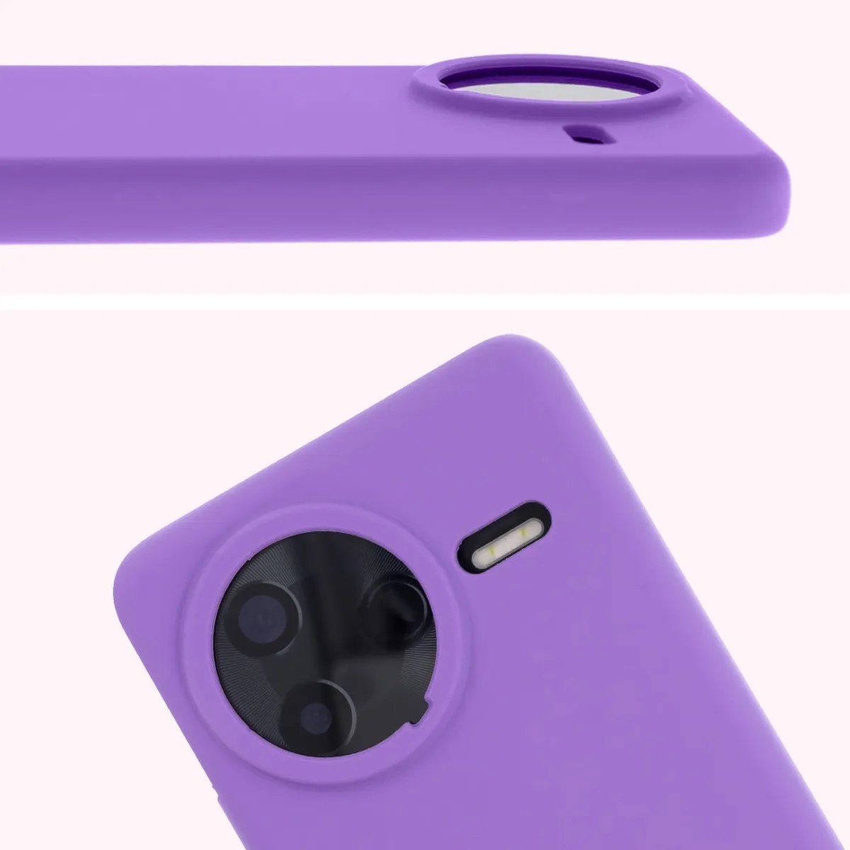 Close-up of the lens cutout in the Bison Soft Case for Xiaomi POCO F7 Pro