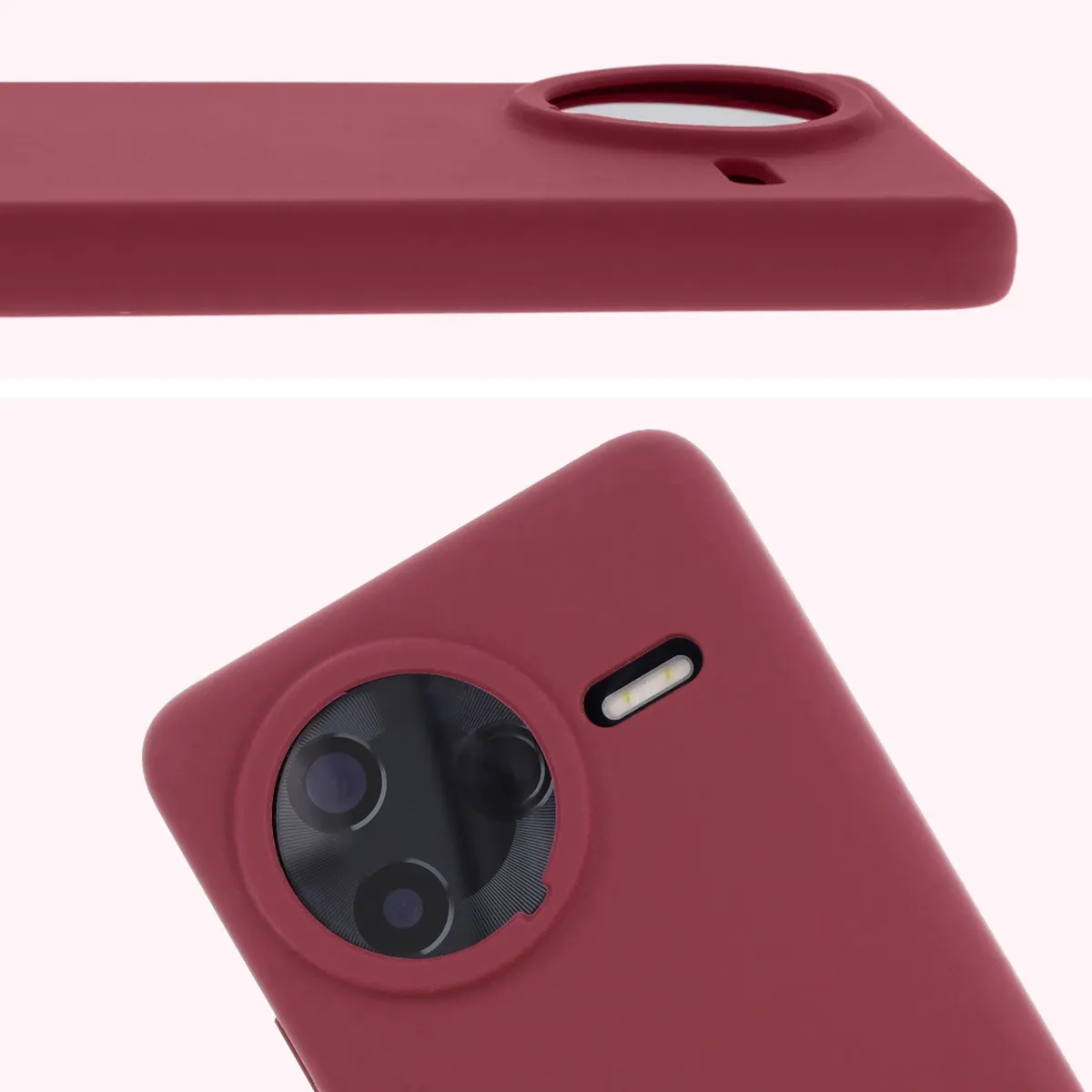 Close-up of the lens cutout in the Bison Soft Case for Xiaomi POCO F7 Pro