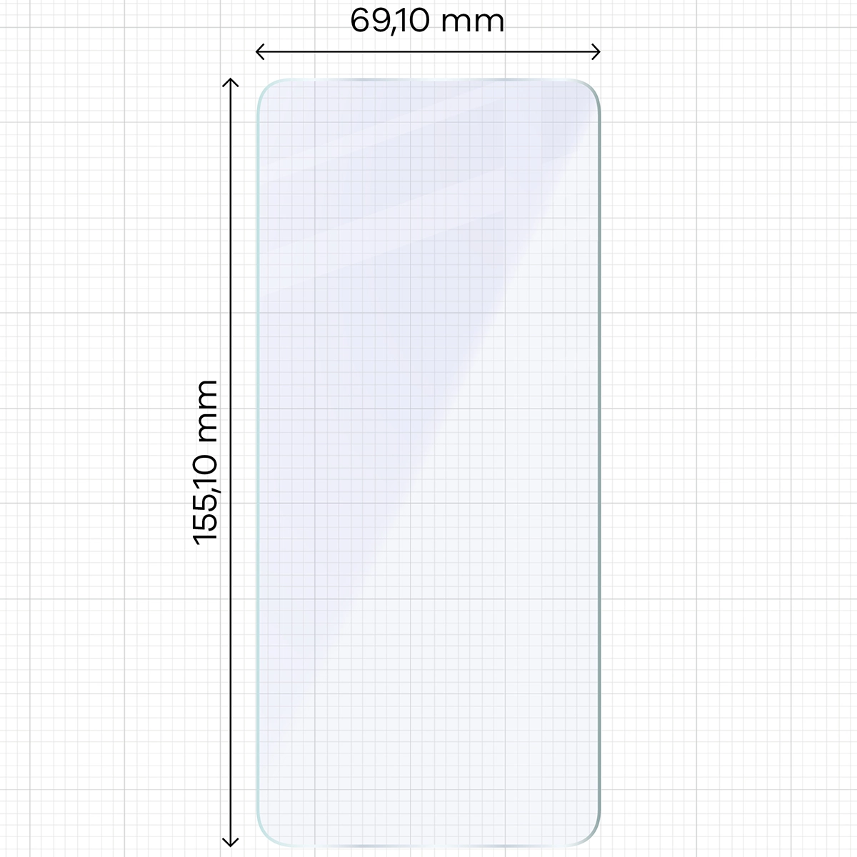 Miarka z wymiarami szkła hybrydowego Bizon Glass Mule Duo do Xiaomi POCO F7 Ultra
