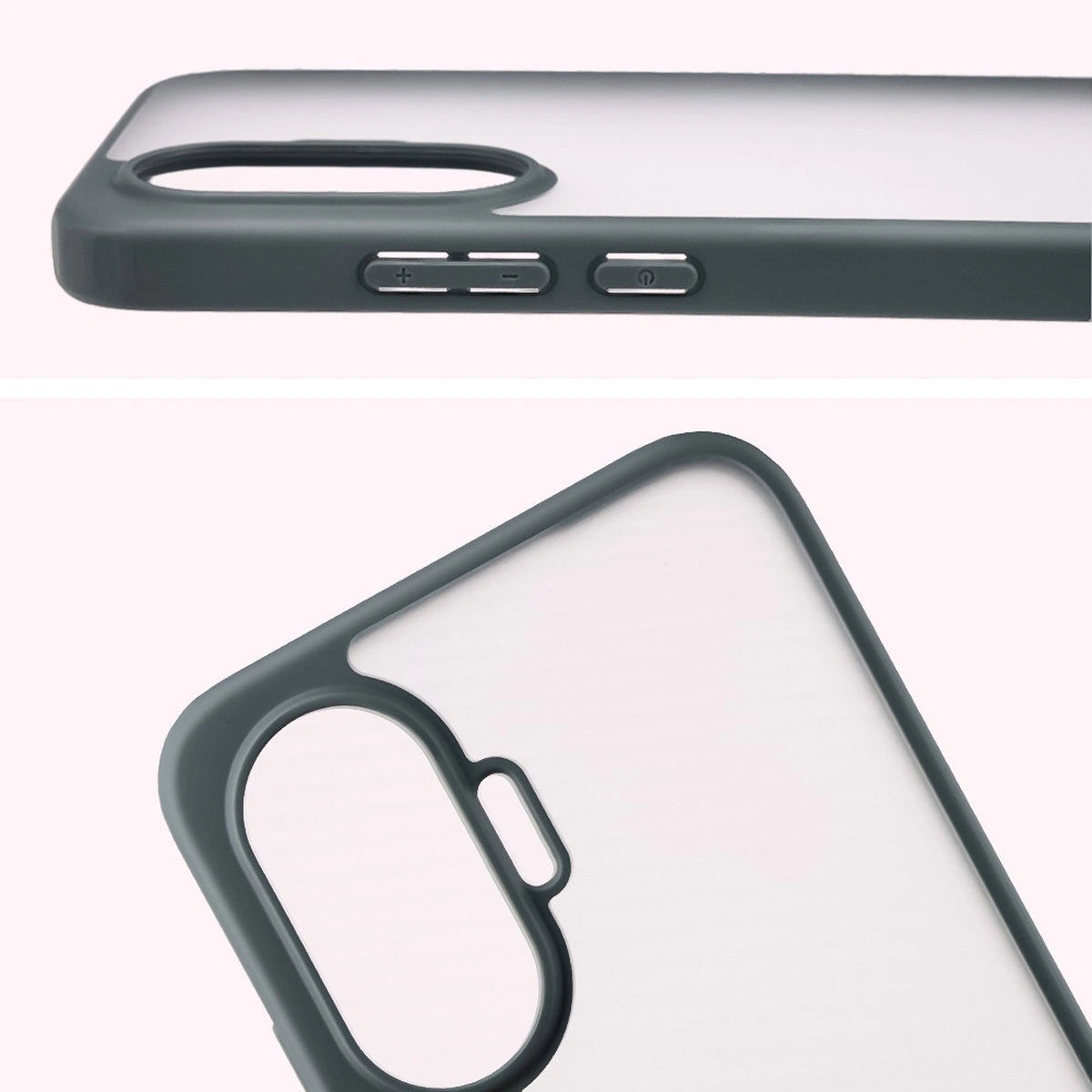 Pełne wycięcie i podwyższone krawędzie aparatu w etui Bizon Case Angelo do Xiaomi POCO F7