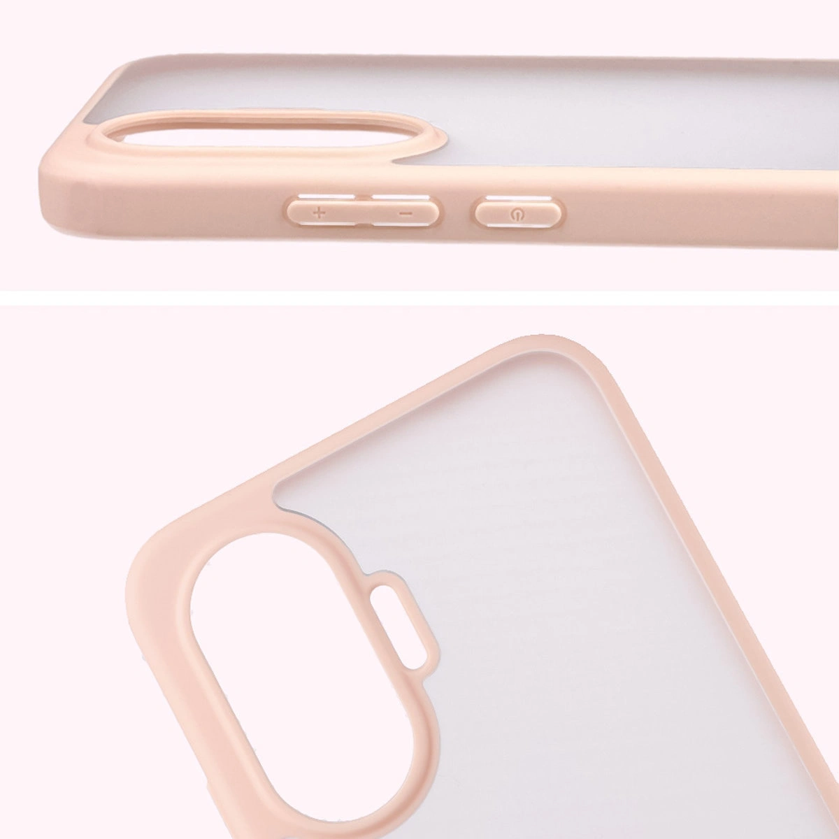Pełne wycięcie i podwyższone krawędzie aparatu w etui Bizon Case Angelo do Xiaomi POCO F7