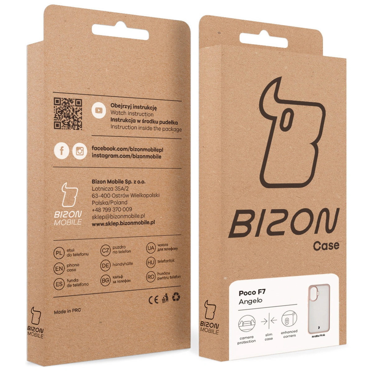 Kraftowe pudełko Bizon Case z dedykowaną etykietą do Xiaomi POCO F7