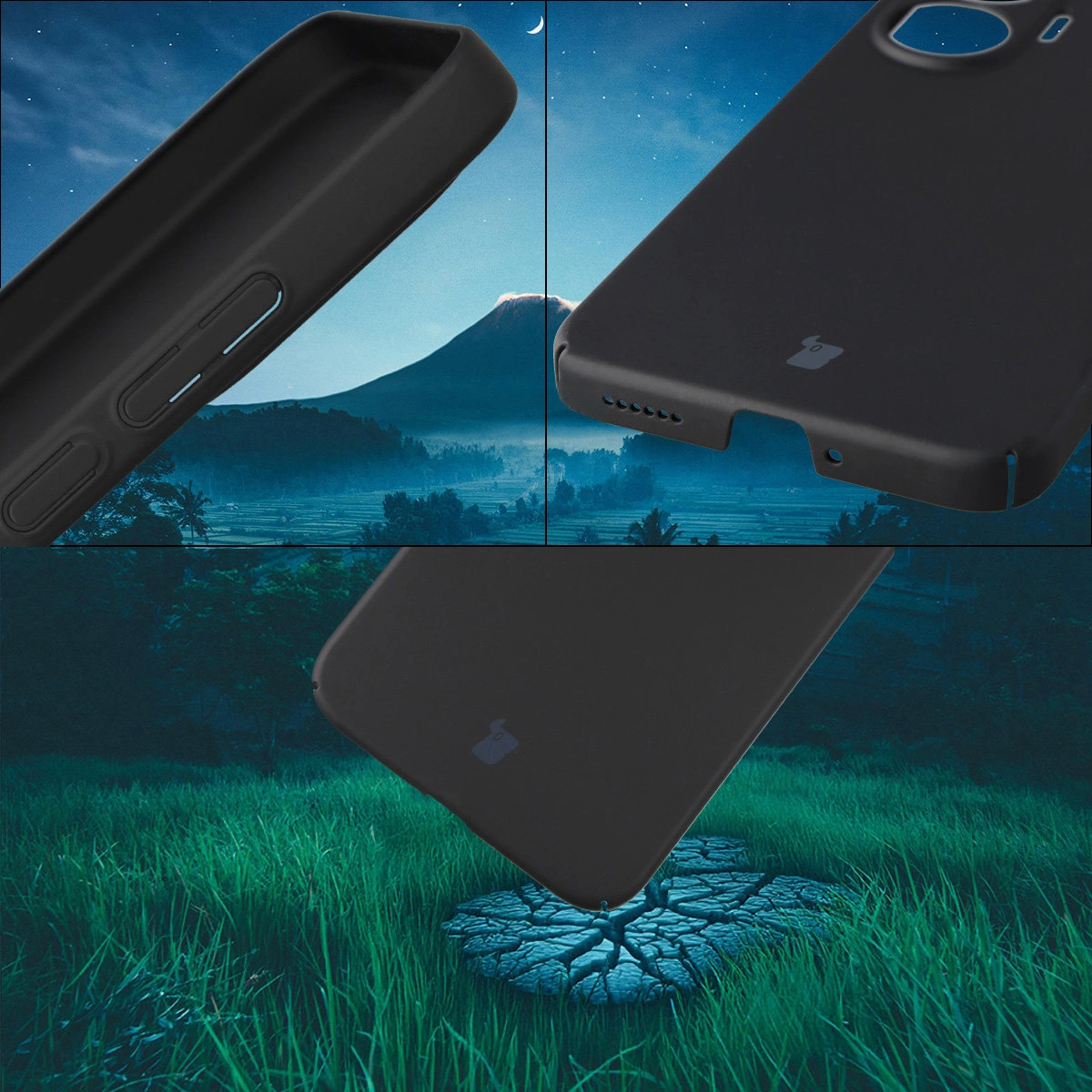 Zintegrowane osłony na przyciski, wycięcia i twardy materiał etui Bizon Case Łupka do Xiaomi POCO F7
