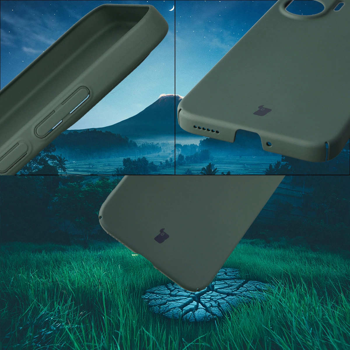 Integrierte Abdeckungen für Tasten, Aussparungen und hartes Material des Bizon Case Łupka für Xiaomi POCO F7