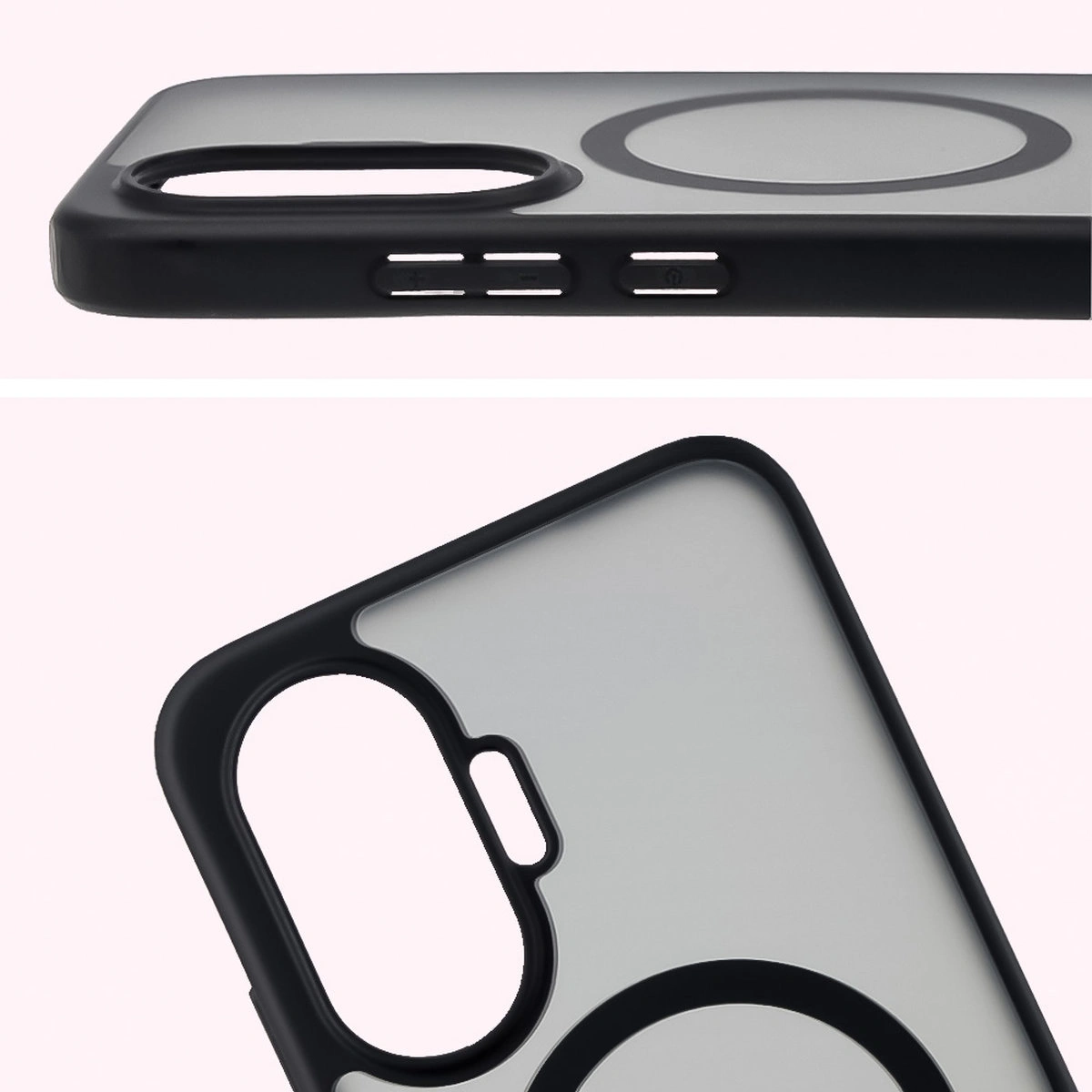 Pełne wycięcie i podwyższone krawędzie aparatu w etui Bizon Case MatteO do Xiaomi POCO F7