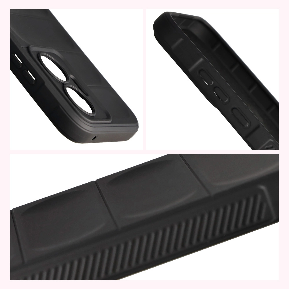 Teksturowane boki i podwyższone krawędzie ekranu i aparatu w etui Bizon Case Tur do Xiaomi POCO F7