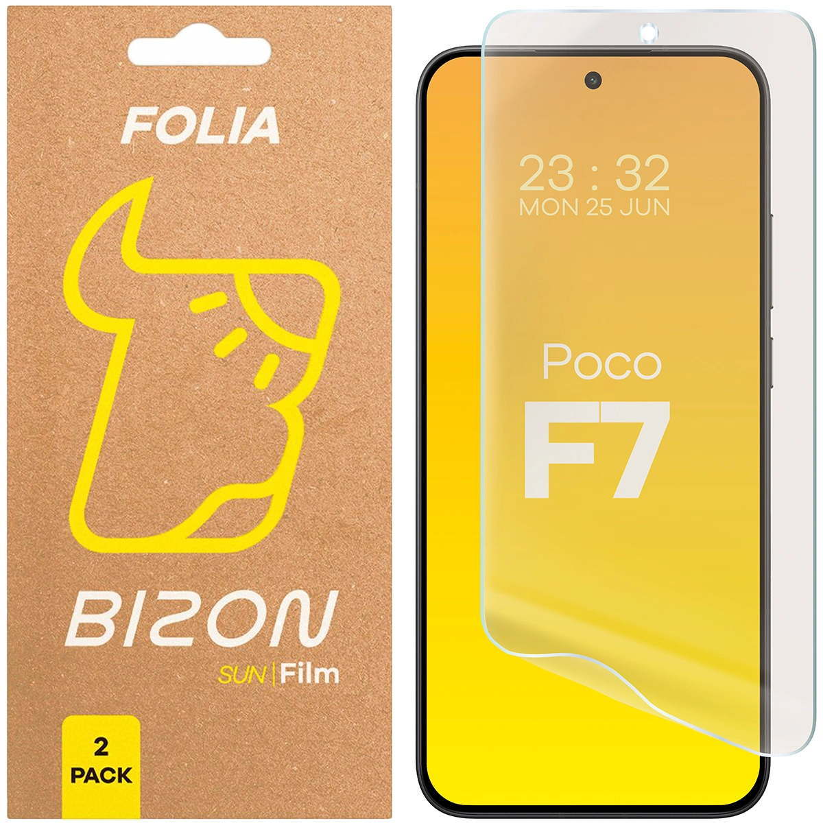 Folia matowa na ekran Bizon Glass Film Sun Duo do Xiaomi POCO F7, 2 sztuki