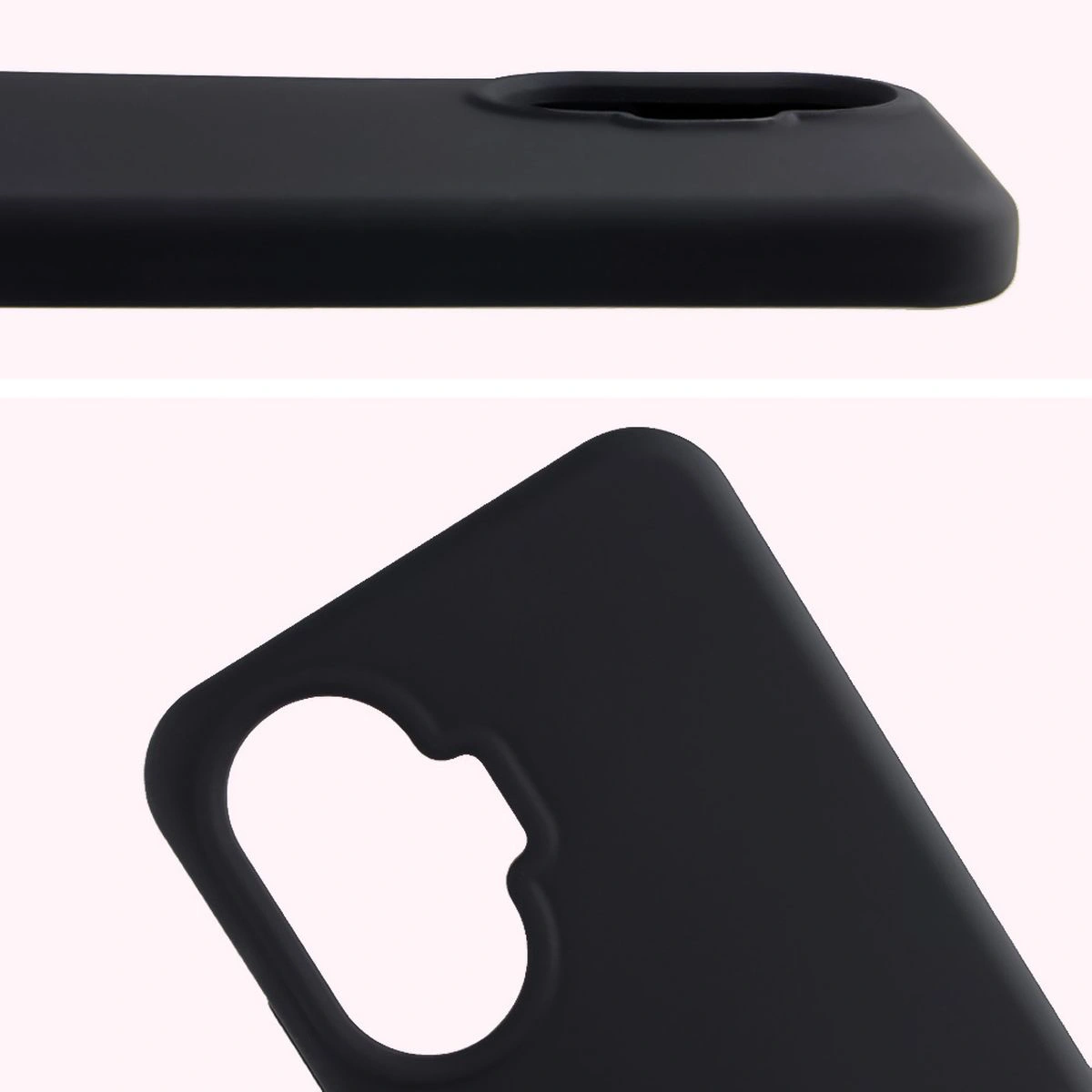 Zbliżenie na wycięcie na obiektywy w etui Bizon Soft Case do Xiaomi POCO F7