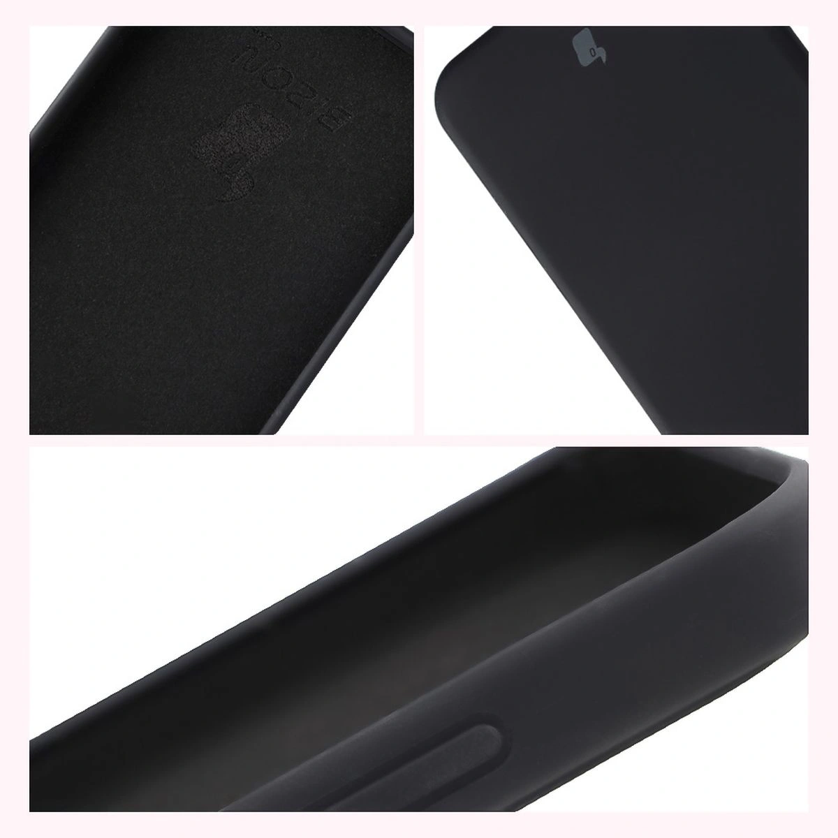 Konstrukcja etui Bizon Soft Case: zintegrowane osłony, podwyższone krawędzie i wyściółka z mikrofibry do Xiaomi POCO F7