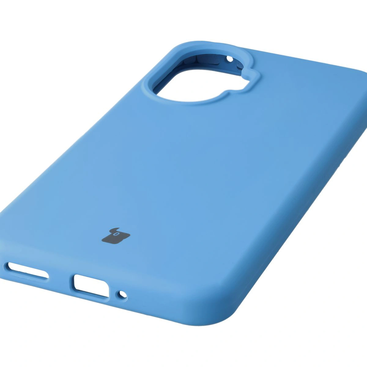 Zbliżenie na precyzyjne wycięcia i możliwość ładowania indukcyjnego w etui Bizon Soft Case do Xiaomi POCO F7