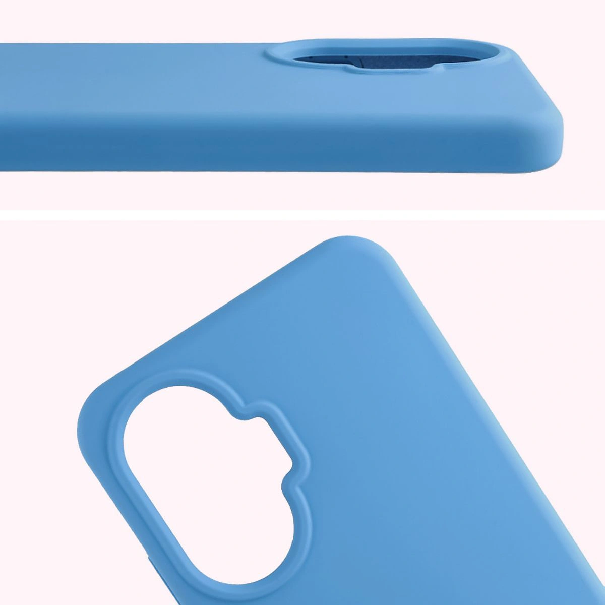 Zbliżenie na wycięcie na obiektywy w etui Bizon Soft Case do Xiaomi POCO F7