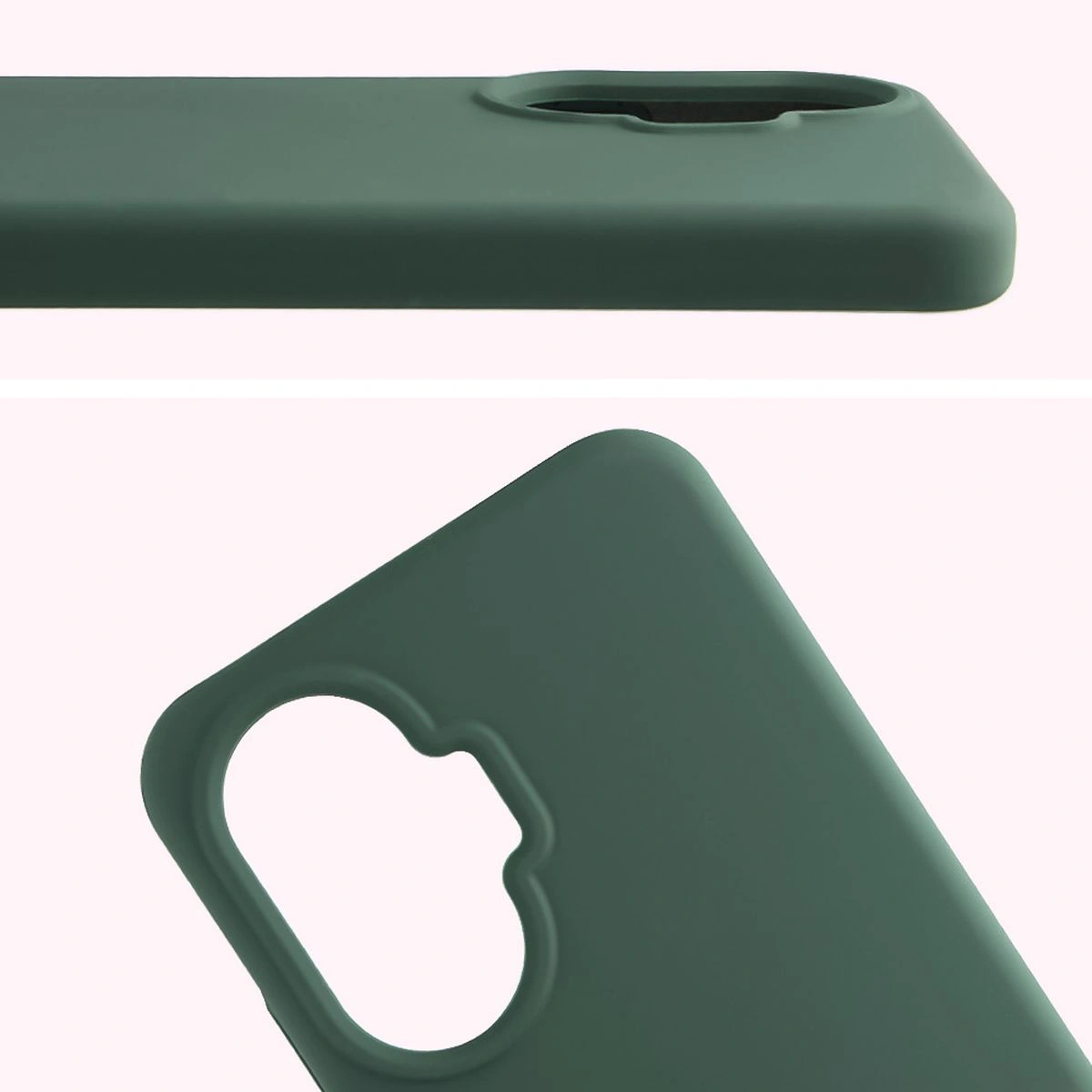 Zbliżenie na wycięcie na obiektywy w etui Bizon Soft Case do Xiaomi POCO F7