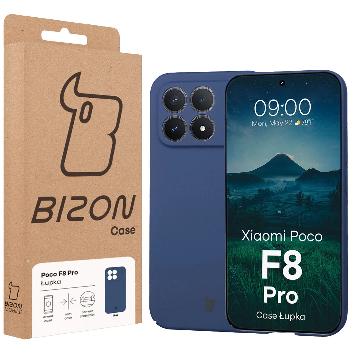 Front of the Bison Case box with a dedicated label for Xiaomi POCO F8 Pro