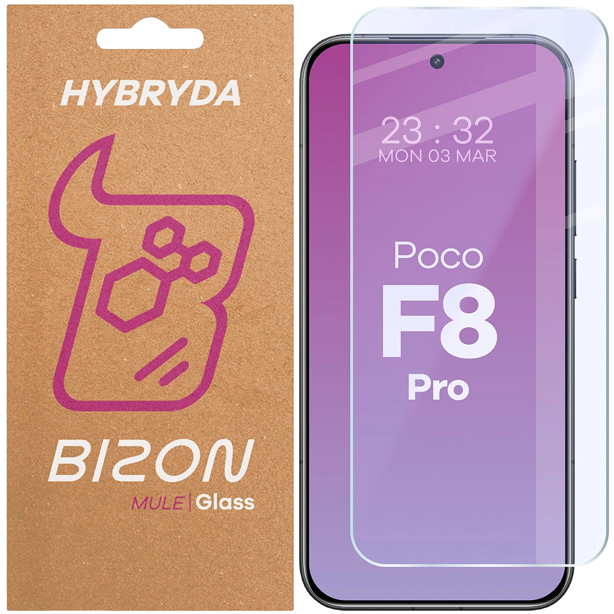 Szkło hybrydowe na ekran Bizon Glass Mule do Xiaomi POCO F8 Pro
