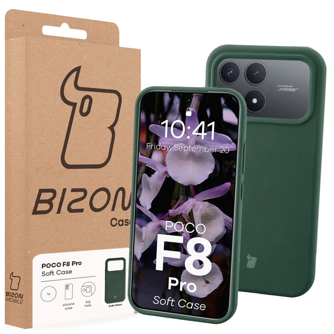 Front of the Bison Case box with a dedicated label for Xiaomi POCO F8 Pro