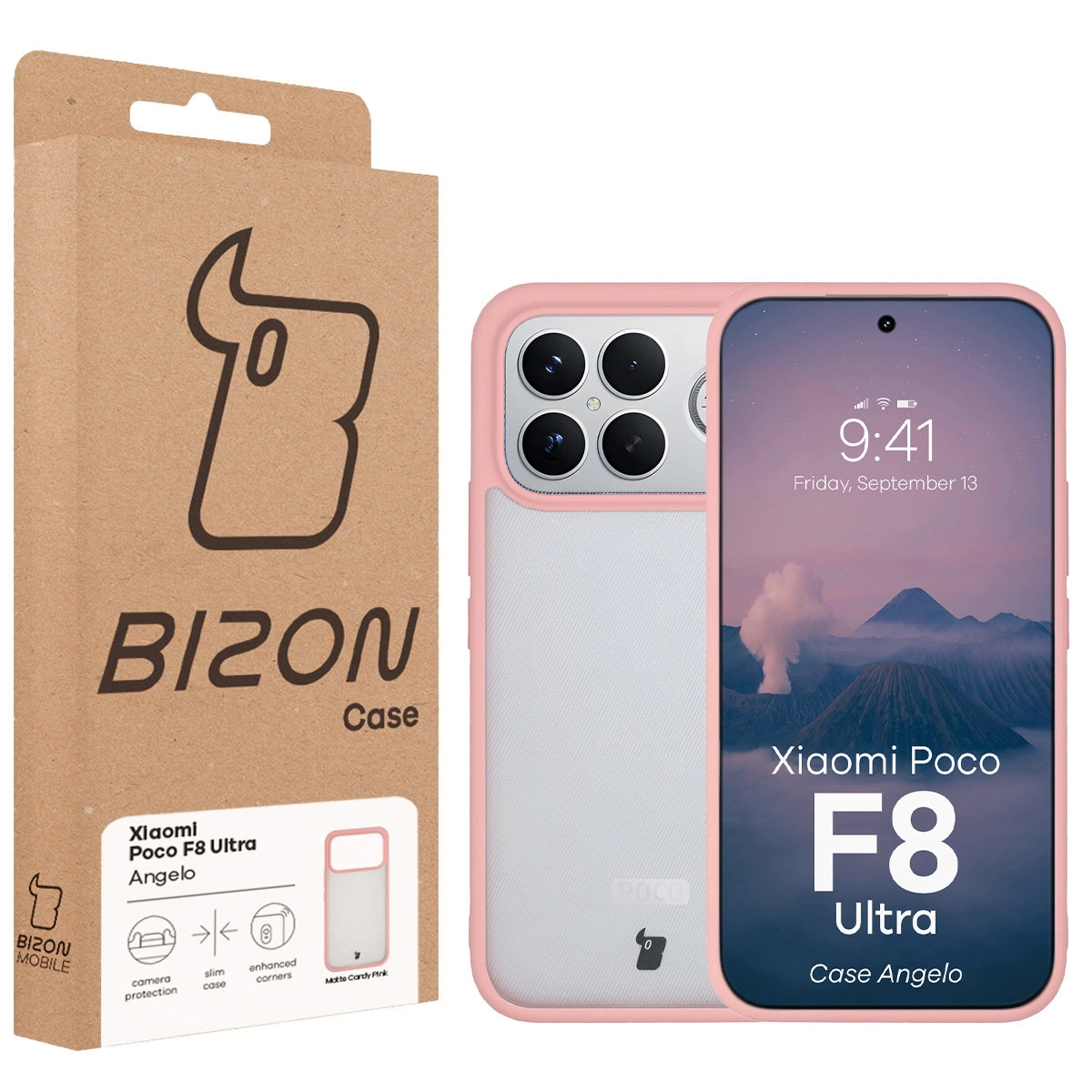 Front of the Bizon Case box with a dedicated label for Xiaomi POCO F8 Ultra