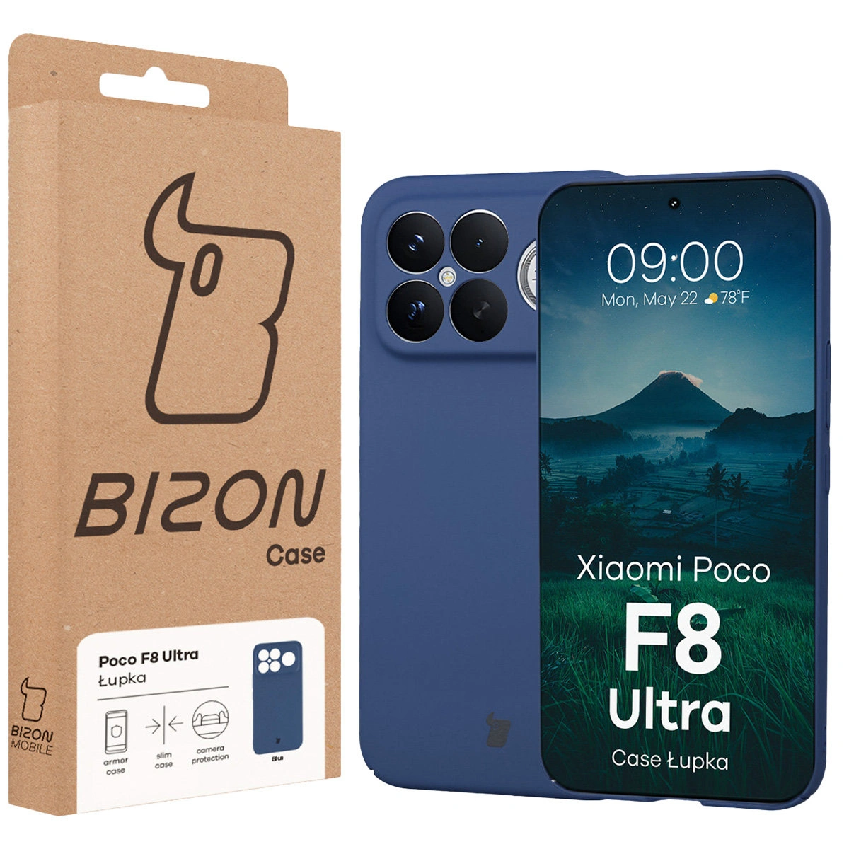 Front of the Bison Case box with a dedicated label for Xiaomi POCO F8 Ultra