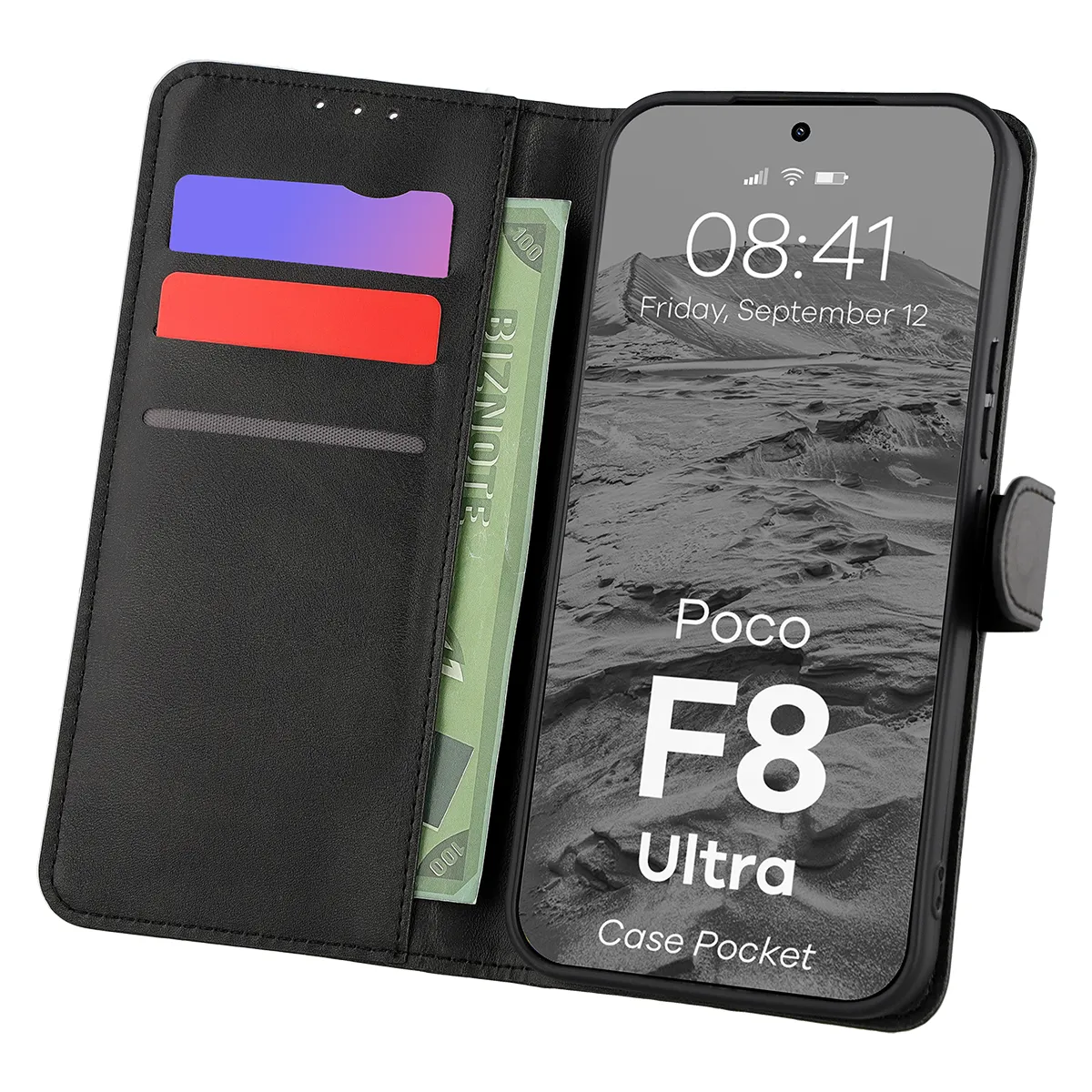 Flap case with card slots Bison Case Pocket for Xiaomi POCO F8 Ultra