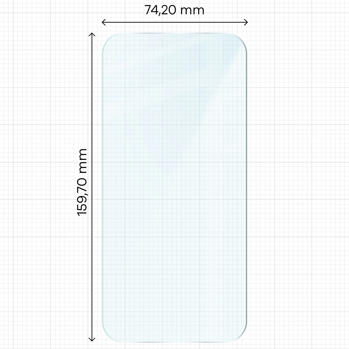Miarka z wymiarami szkła hartowanego Bizon Glass Clear 2 do Xiaomi POCO F8 Ultra
