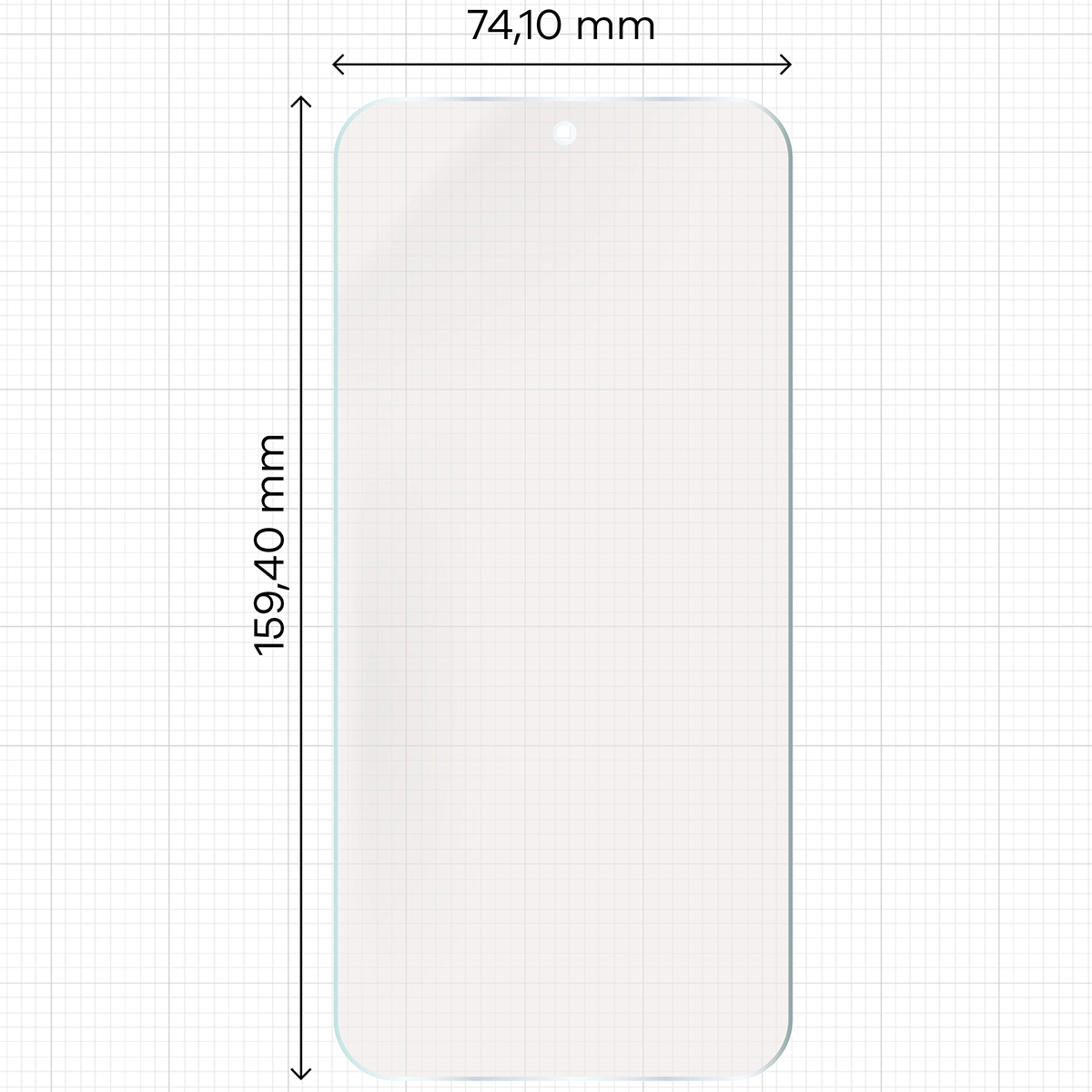 Miarka z wymiarami folii matowej Bizon Glass Film Sun do Xiaomi POCO F8 Ultra