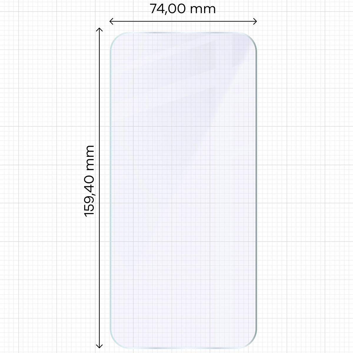 Miarka z wymiarami szkła hybrydowego Bizon Glass Mule Duo do Xiaomi POCO F8 Ultra