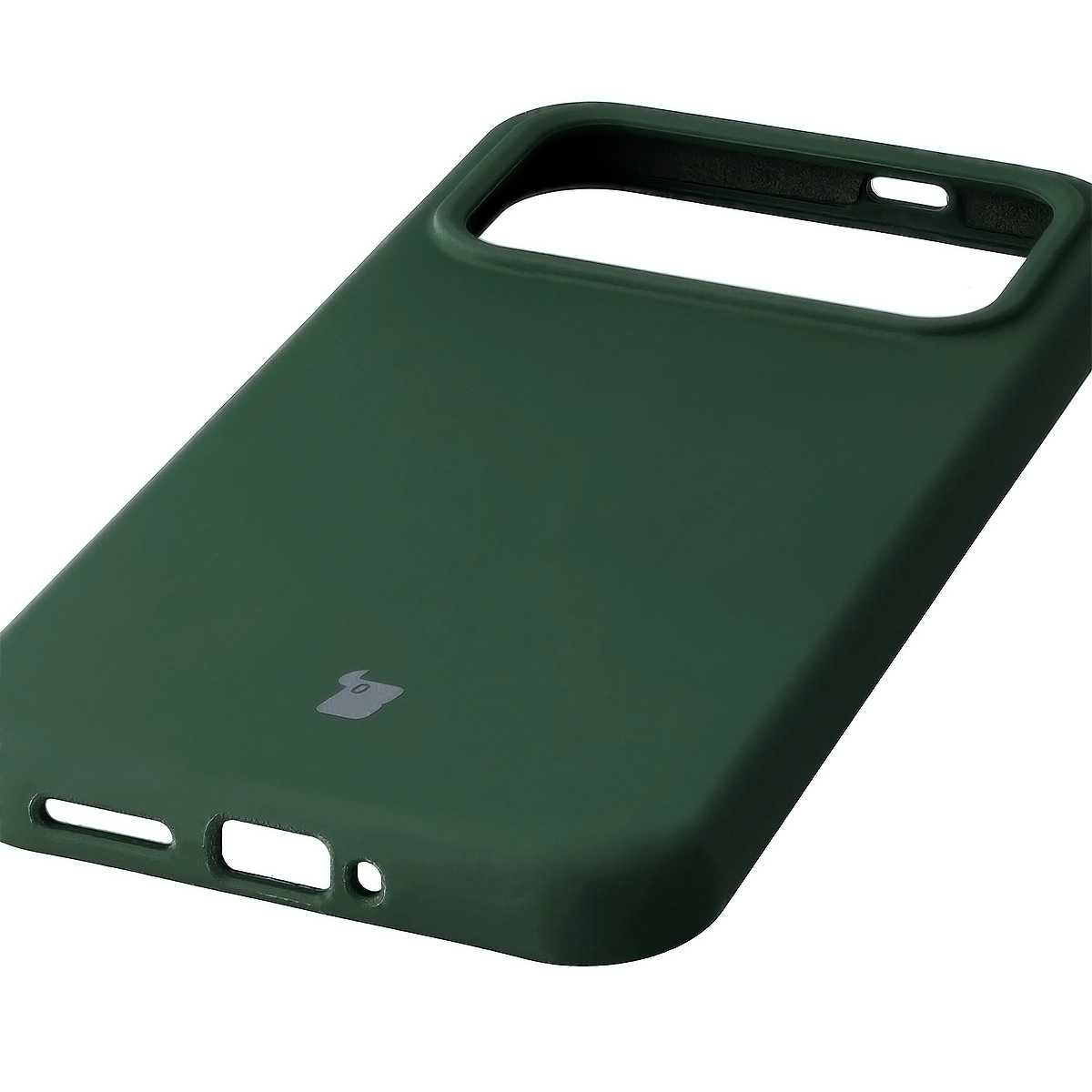 Close-up of precise cutouts and wireless charging capability in the Bison Soft Case for Xiaomi POCO F8 Ultra