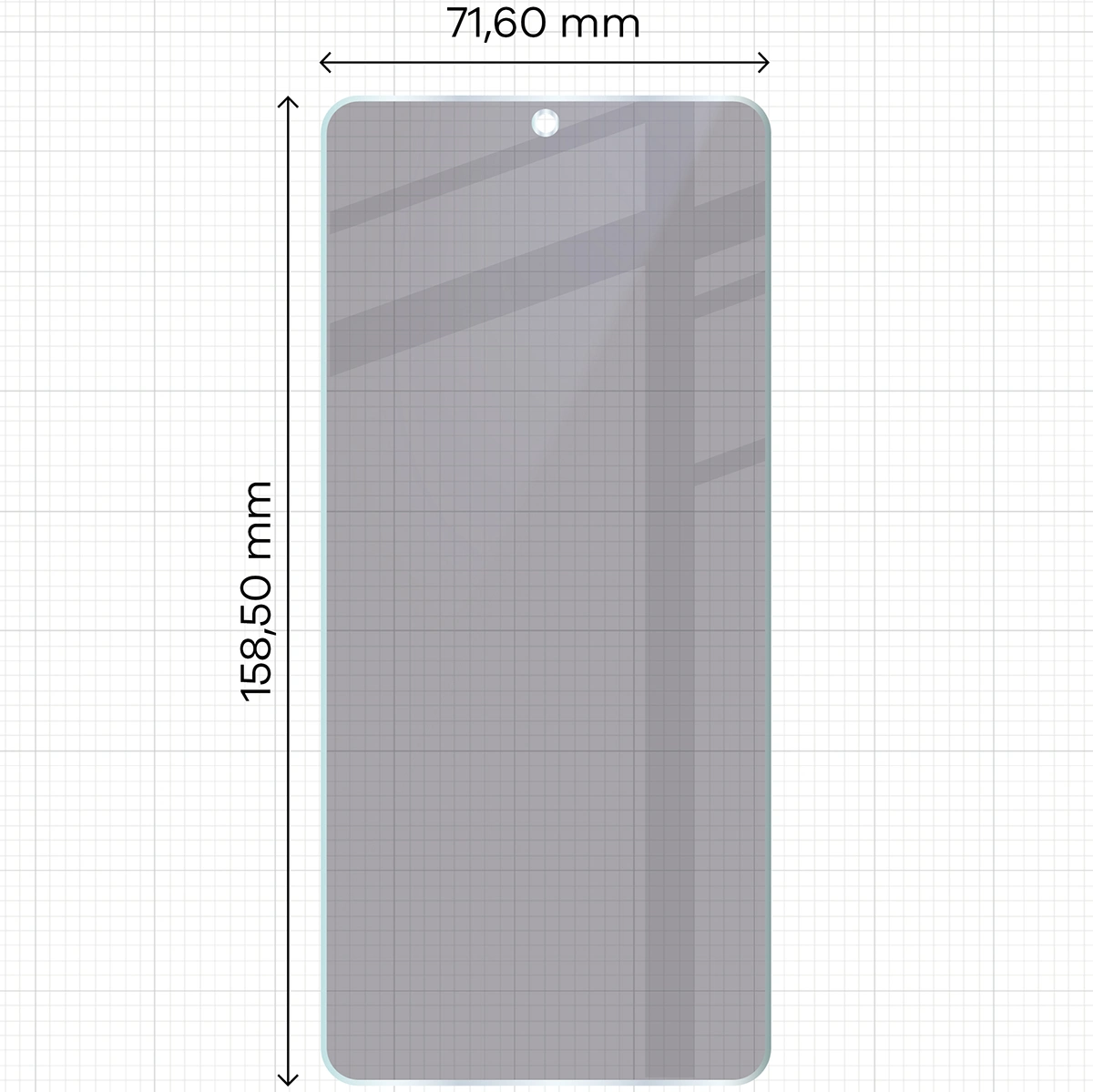 Wymiary szkła Bizon Glass Mule Shadow do Xiaomi Poco M7 Pro 5G