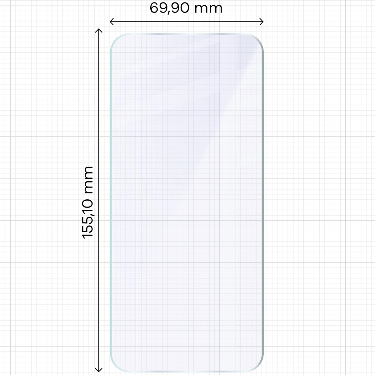 Miarka z wymiarami szkła hybrydowego Bizon Glass Mule do Xiaomi POCO M8 Pro 5G