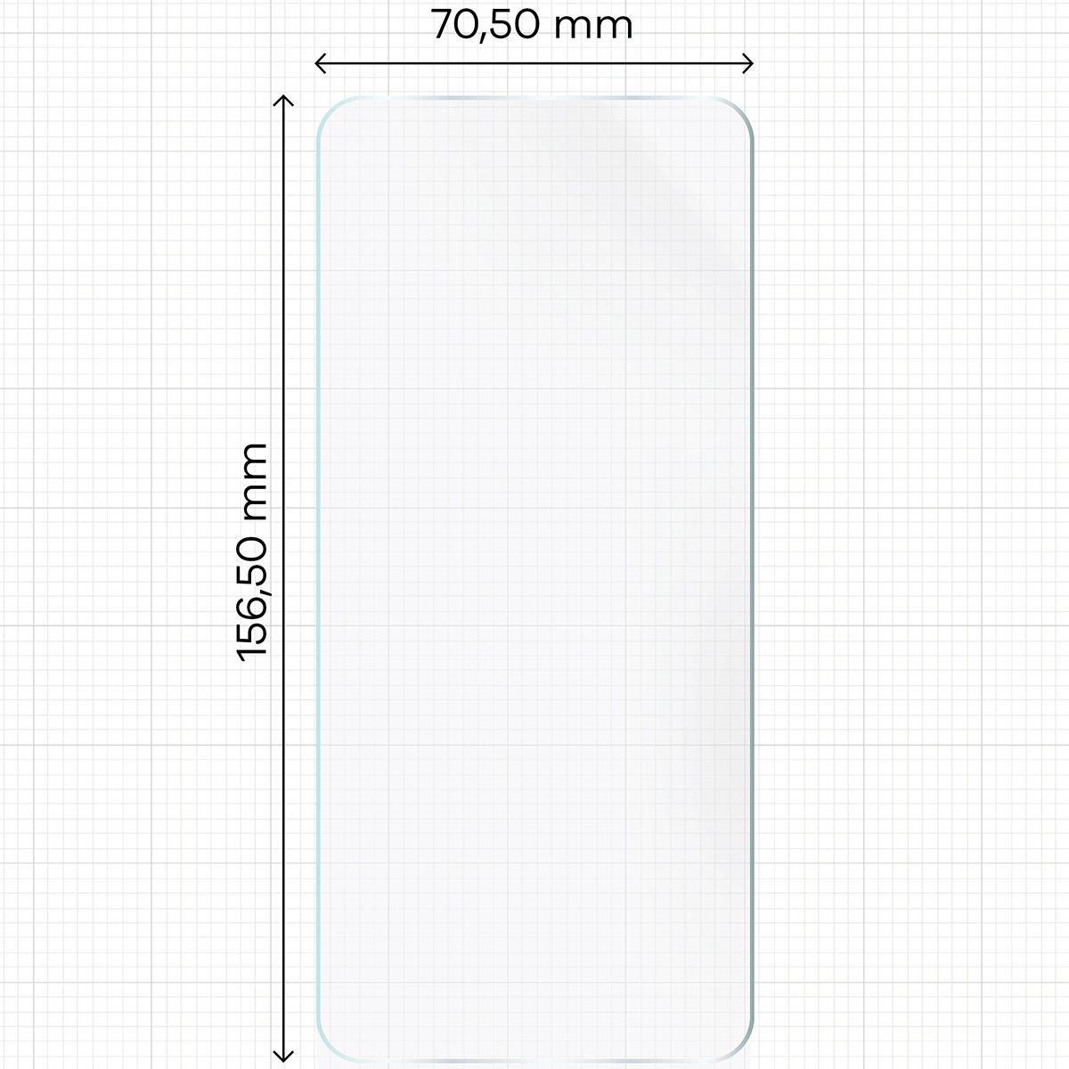 Measuring tape with dimensions of Bizon Glass Hydrogel Front hydrogel film for Xiaomi POCO X5 Pro