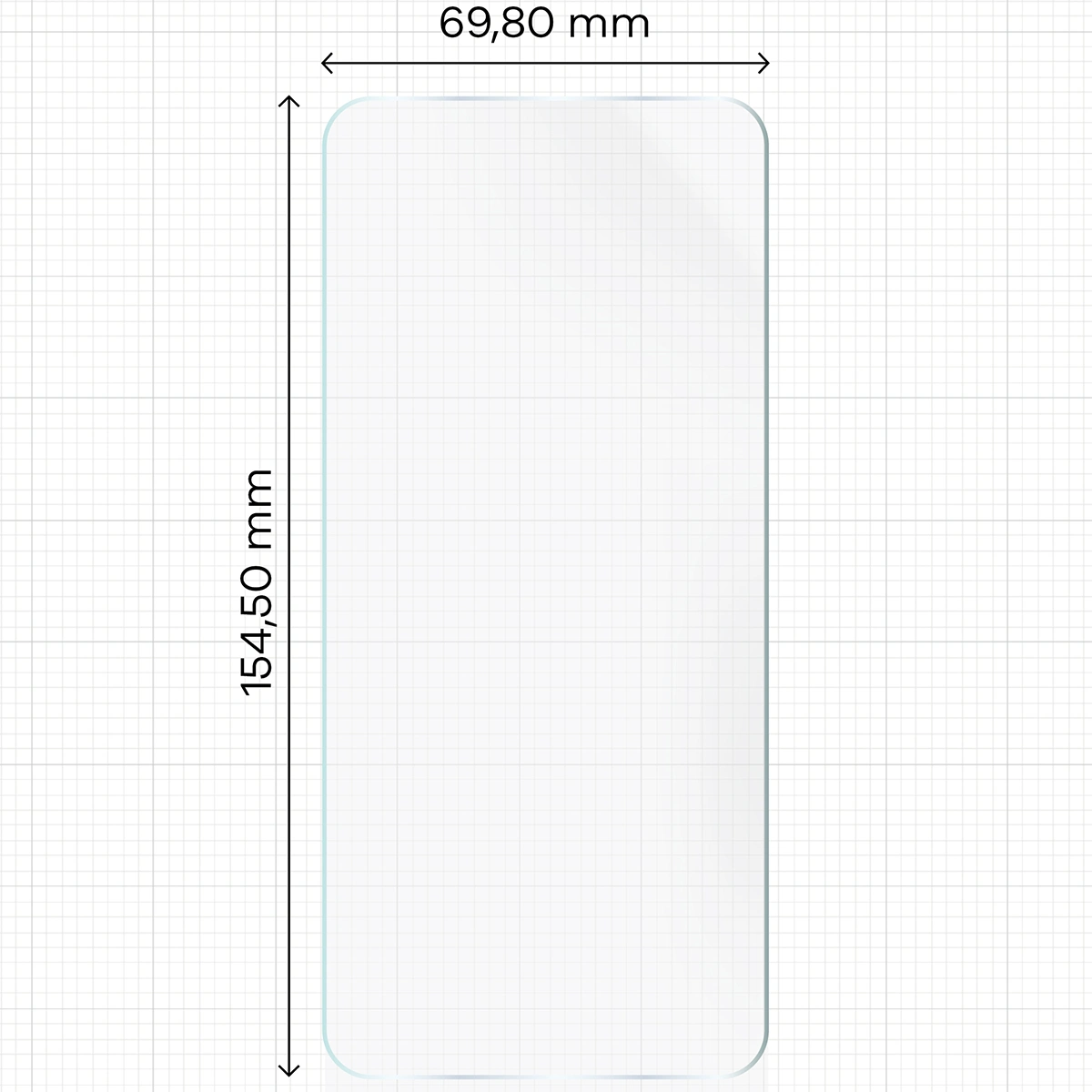 Measuring tape with dimensions of Bizon Glass Hydrogel Front hydrogel film for Xiaomi POCO X6 Pro