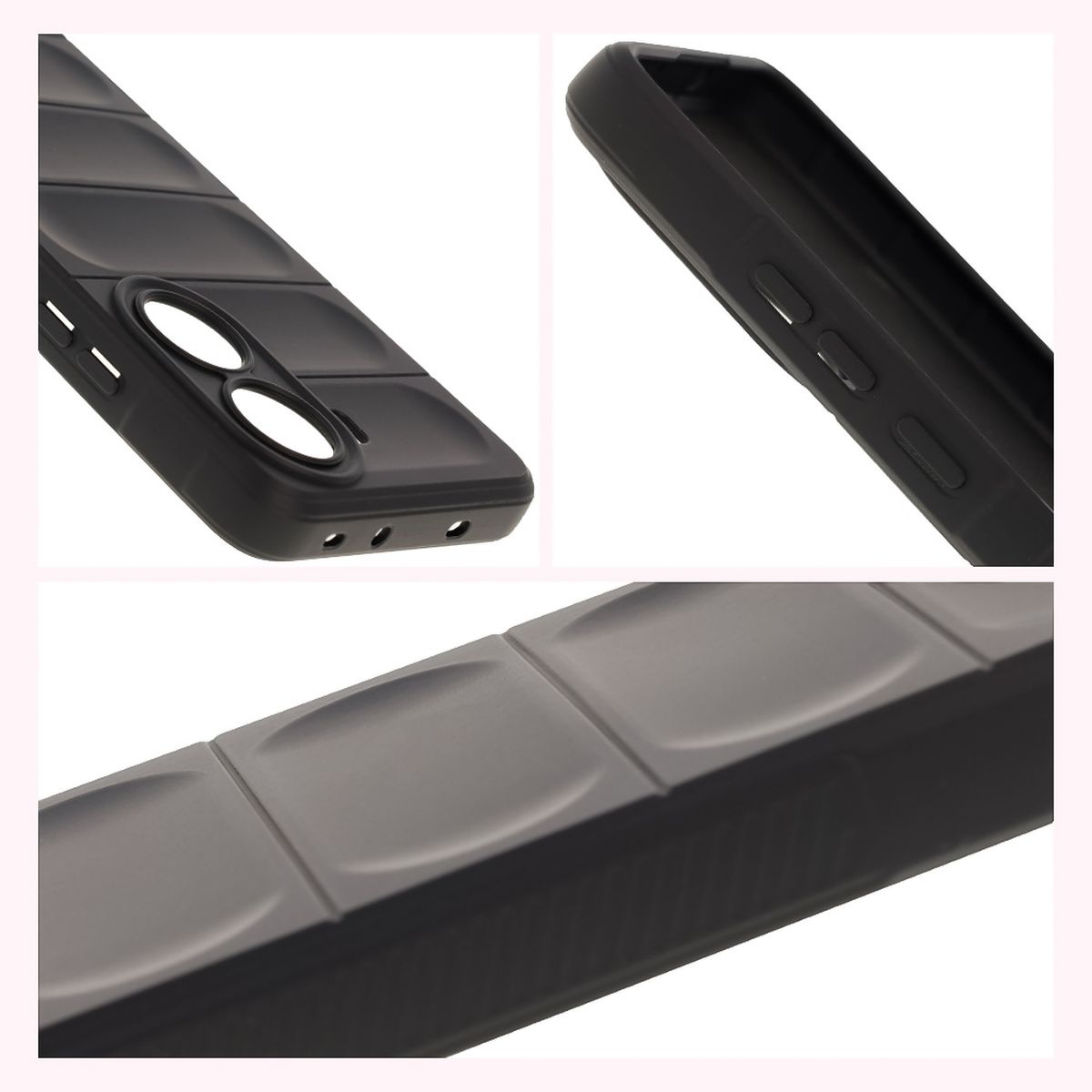 Textured sides and raised edges of the screen and camera in the Bison Case Tur