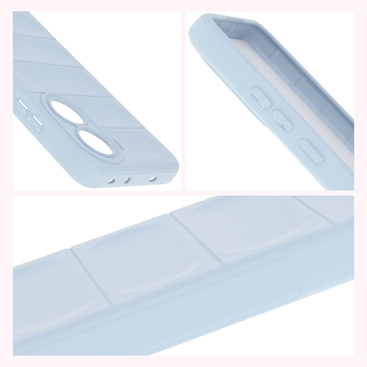 Teksturowane boki i podwyższone krawędzie ekranu i aparatu w etui Bizon Case Tur